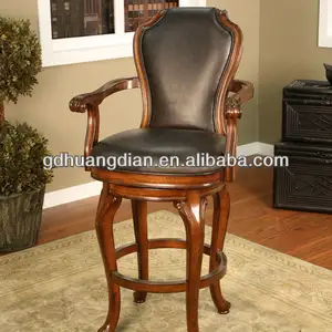 प्राचीन ठोस लकड़ी बार कुर्सी HDB144