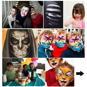 Popular no tóxico fácil limpieza 12 color <span class=keywords><strong>Halloween</strong></span> <span class=keywords><strong>cara</strong></span> y <span class=keywords><strong>pintura</strong></span> corporal para fiestas - Product Image 6
