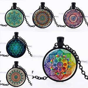 FT-Alibaba All'ingrosso Fancy Terrario di Vetro Turco Mandala Pendente Della Collana - Product Image 2