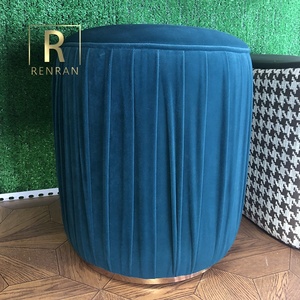 Silla Infantil de Diseño Moderno, Otomana Redonda de Tela para Sala de Estar, Muebles de <span class=keywords><strong>Amazon</strong></span>, Reposapiés, Puff de Terciopelo - Product Image 4