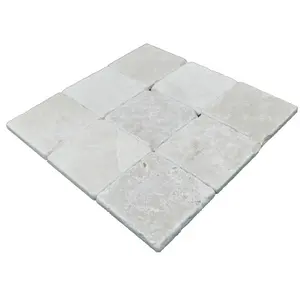 Corte personalizado piezas de mármol real Beige mármol italiano Botticino Classico precio 4X4 Botticino mármol azulejos para cocina azulejo