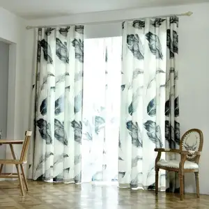 Cortinas modernas de decoración nórdica para el hogar, para sala de estar, dormitorio, balcón, cortina de hojas de media sombra, cuerdas