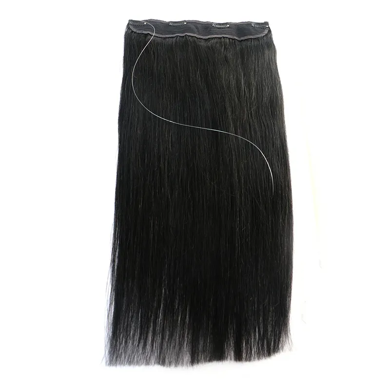 Factory price remy hair color customized wire hair extensions for short hair