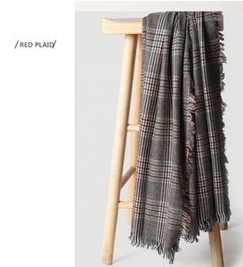 100% <strong>Wool</strong> Women Winter Houndstooth Scarf Fashion Plaid Warm Scarf for Ladies Retro Scarf Classic Shawls and <strong>Wraps</strong> - Product Image 5