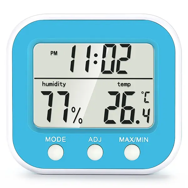 Super LCD digital Wall mounted Alarm thermometer hygrometer clock MAX MIN temperature humidity meter thermo hygrometer climate