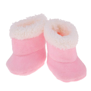 A853 Vente en gros personnalisé ODM OEM Belles bottes en peluche rose doux chaussures bébé Reborn fille accessoires de poupée garçon chaussures - Product Image 6
