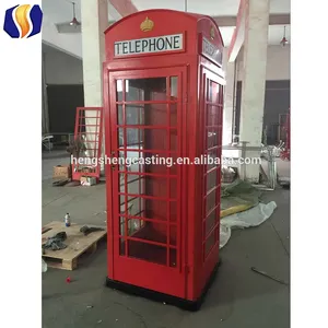 metal London red telephone booth