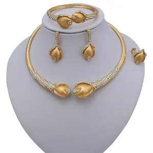 Yulaili Jewellery Fashion Jewellery Sets 4 Piece Jewelry Sets Golden Metal Jewellery Sets