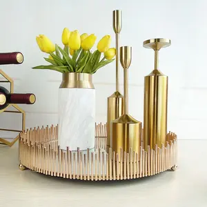 Abstract Design Of New Mirror Metal Tray Tea Table Decoration Service Tray For Home And Wedding Decoration