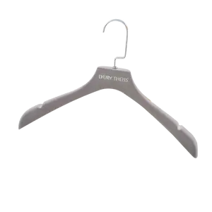 Bán Lẻ Nhựa Sang Trọng Đen Non-slip Velvet Quần Áo Coat Hanger Với In Logo