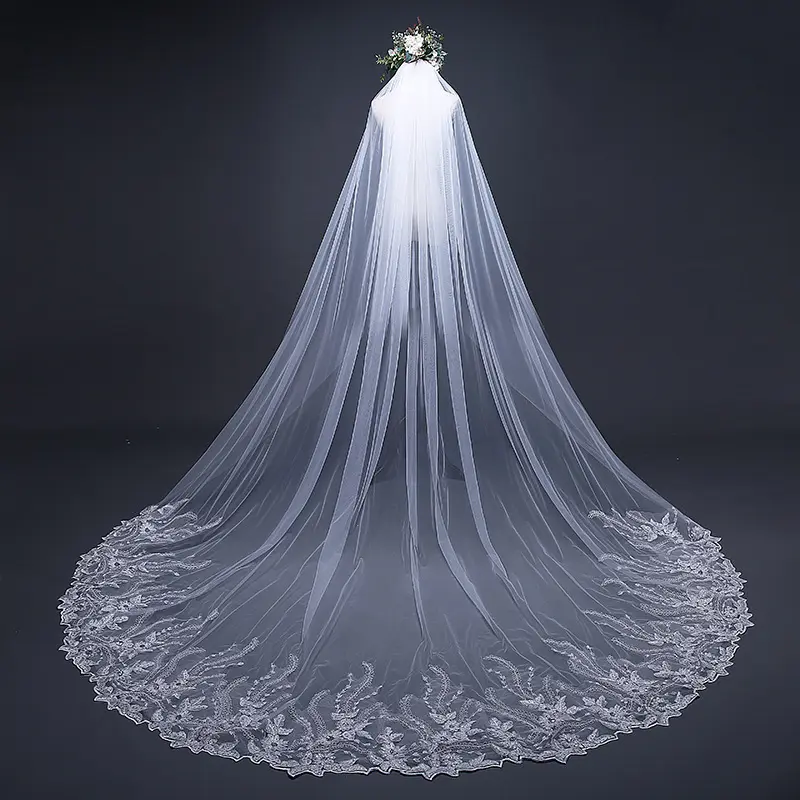 TS17124-1 China factory price bridal veil fashions wedding glitter fabric VEIL