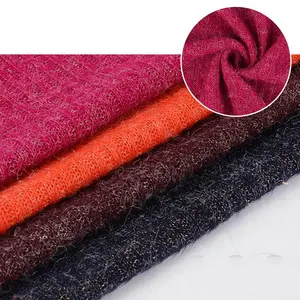 Giá Tốt Thời Trang Acrylic Polyester Blend Bán Buôn Mohair Dày Sườn Đan Vải