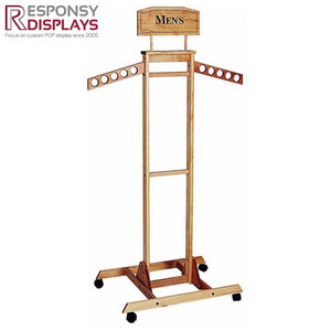 Présentoir de vêtements pour hommes personnalisé-Équipement de présentoir de vêtements en bois plancher - Product Image 3