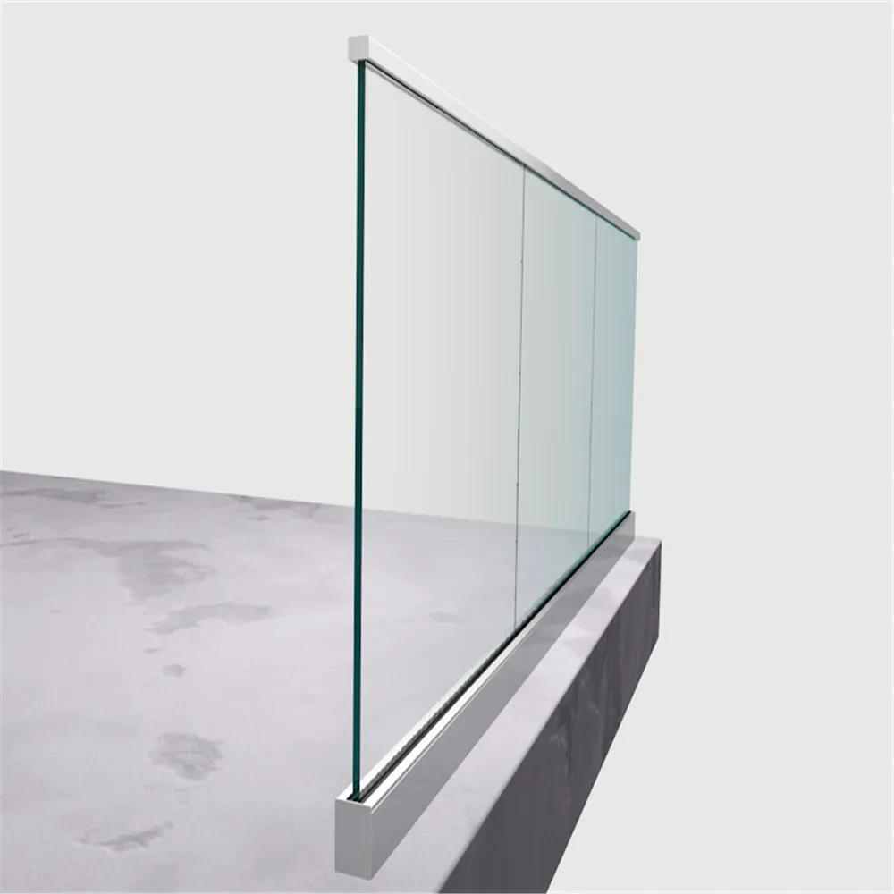 Zaun Aluminium U-Profil Top Mount Glas geländer