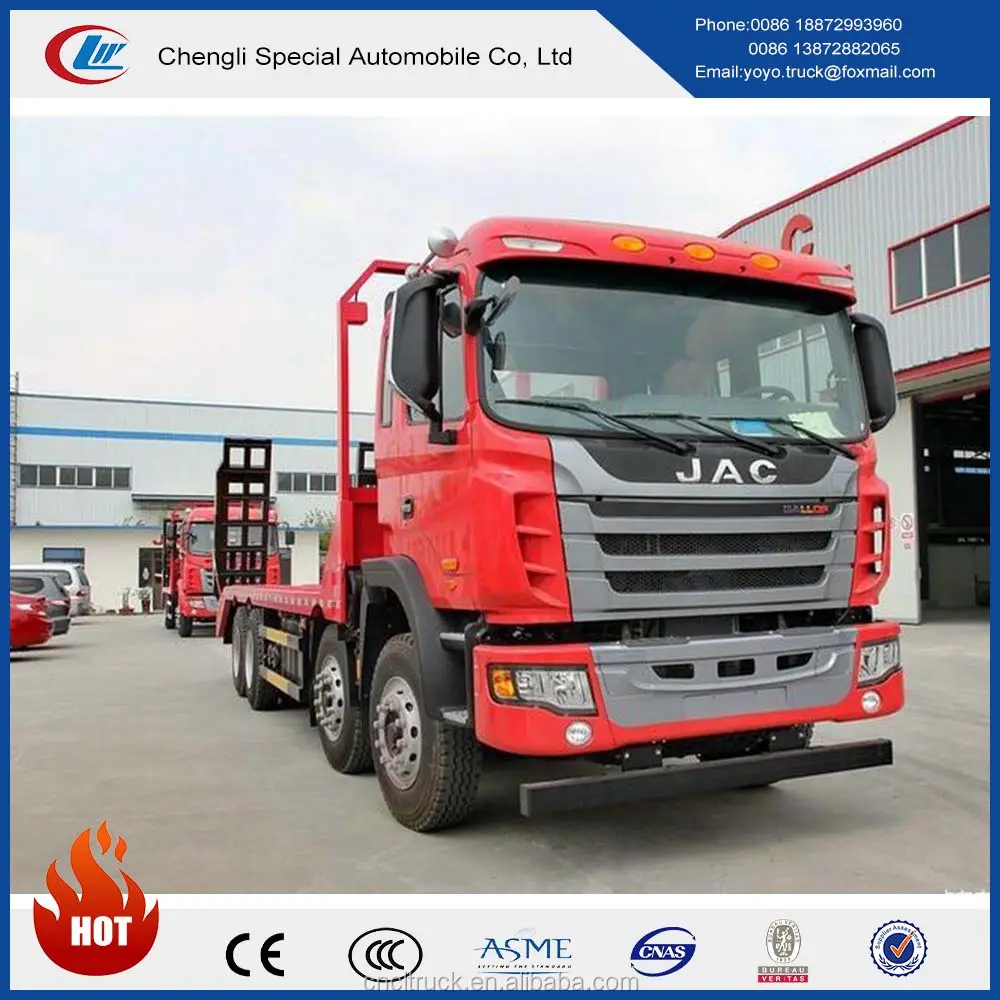 8x4 JAC 15 ton araba taşıyıcı kamyon merdiven satılık flatbed kamyon araba taşıyıcı kamyon