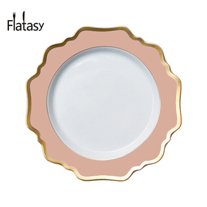 Venta al por mayor Rosa barato plato <span class=keywords><strong>de</strong></span> porcelana venta al por mayor para la boda <span class=keywords><strong>de</strong></span> <span class=keywords><strong>alquiler</strong></span> - Product Image 1