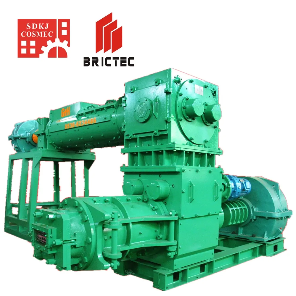 Double-stage vacuum extruder for clay brick production line second hand machinery brick maker machines mobile block making