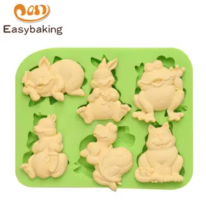 動物のテーマ豚カエル猫亀ケーキトッパー装飾シリコーン型
