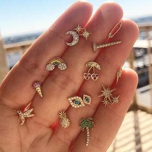 Brincos de verão, joias esmeralda palmeira prata 18k ouro design para meninas - Product Image 6