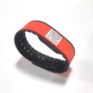 NFC QR code NTAG216 rfid people tracking bracelet wristband for the aged or kids