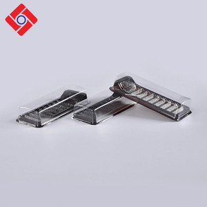Pla Disposable Pet Black <strong>Plastic</strong> Rectangular Divided <strong>Dessert</strong> Sushi <strong>Tray</strong> Sushi Box With Lid,<strong>plastic</strong> Round Transparent Food,fruit - Product Image 3