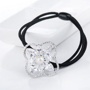 LUOTEEMI Donne Della Ragazza di Trasporto Libero Commercio All'ingrosso di Vendita Calda Nuovi Accessori Per Capelli Zirconia Gomma Fasce Elastiche Dei Capelli <span class=keywords><strong>Headwear</strong></span> Nuziale - Product Image 2