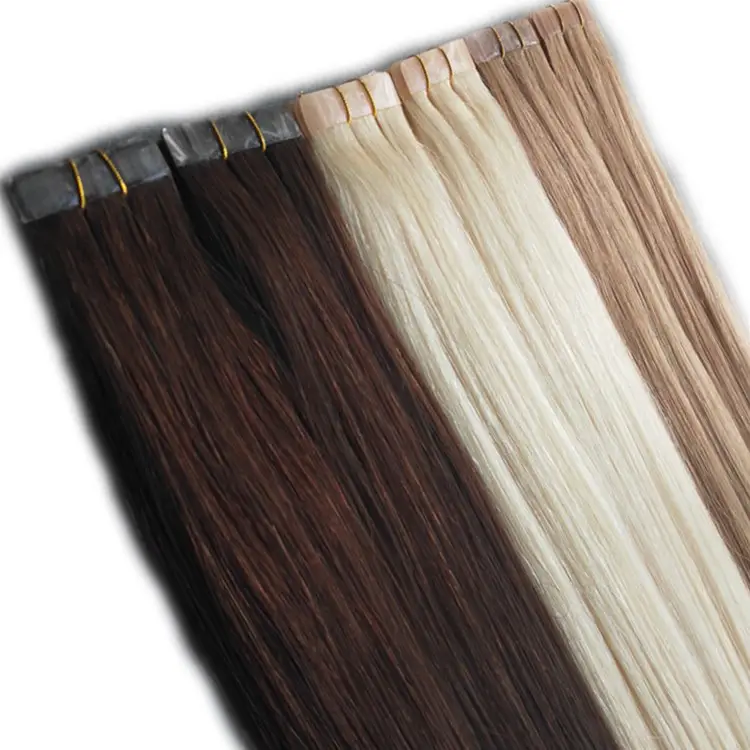 Наращивание человеческих волос с двойной лентой, 100 г, 40 шт., 20 дюймов, 22 дюйма, блонд