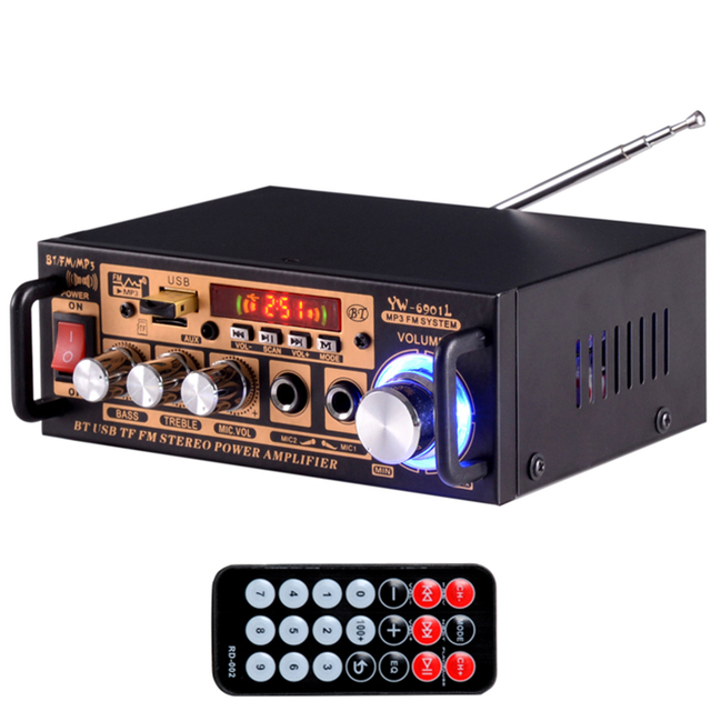 Professional Audio Power Amplifier Subwoofer Amplifier Multifunction Wireless BT Home Theatre System DC12V AC110V or 220V