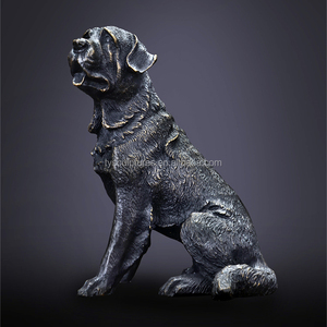 Levensgrote Populaire Metalen Dier Doggie Standbeelden Staande Zwarte Hond Bronzen Sculptuur Voor Tuin - Product Image 5