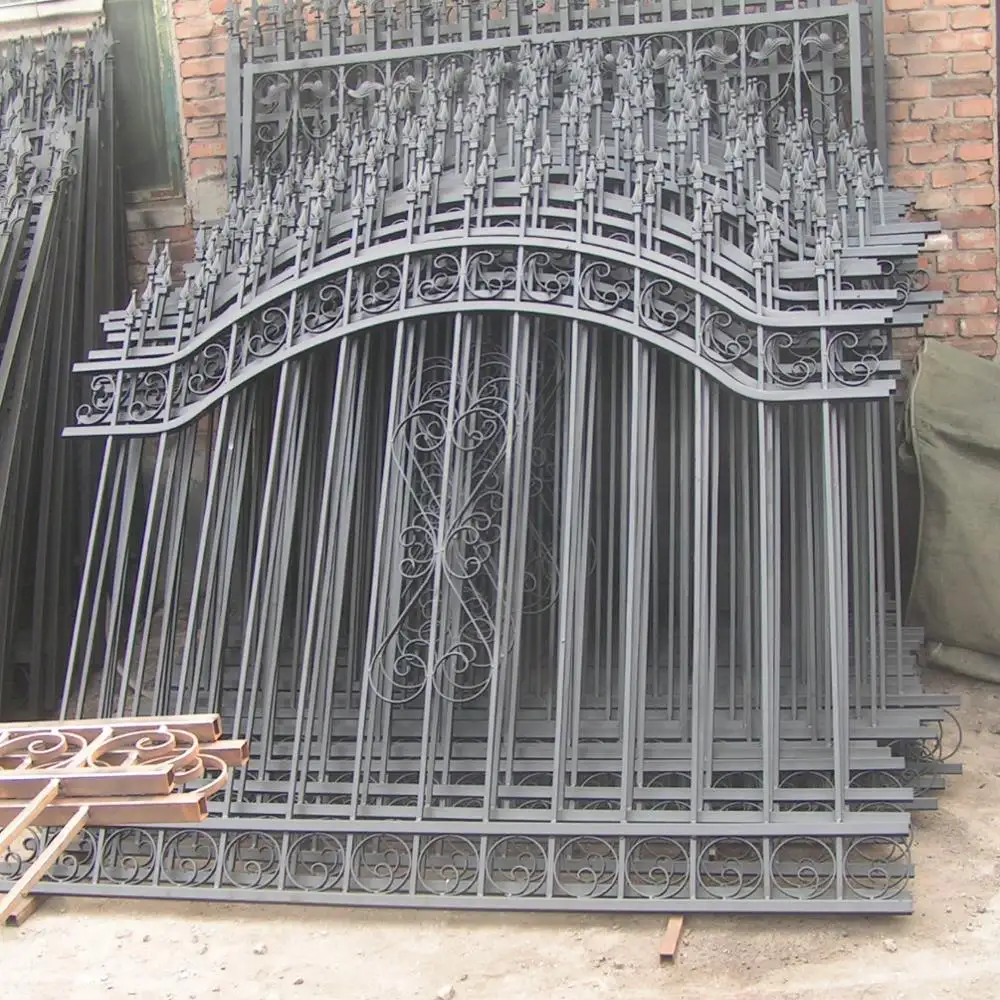 PVC coated wrought iron fence panels for home house courtyard backyard wall