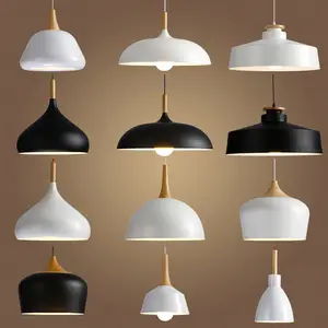 LED Hängen lampe Vintage Loft Anhänger Lichter Aluminium Suspension leuchte Holz Hängen Beleuchtung Küche