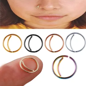 Stainless Steel Moon Nose Ring Hoop Indian Septum Rings Nose Jewelry Piercing Small Nose Hoop Piercings for Woman Man
