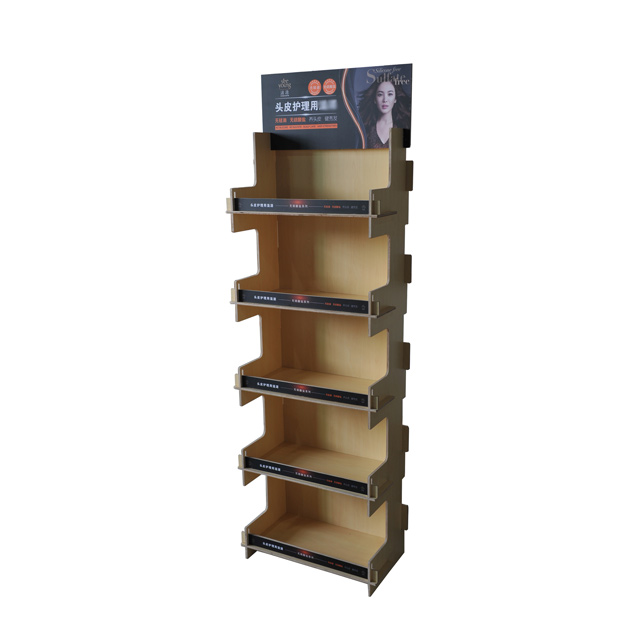 Деревянная витрина для шампуня в супермаркетах