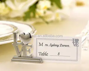 Silver LOVE Place Card Holders with Matching Place Cards