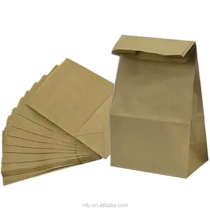 Benutzer definiertes Restaurant zum Mitnehmen Papiertüte Brauner Kraft papier träger Papier tragetaschen für Lebensmittel verpackungen