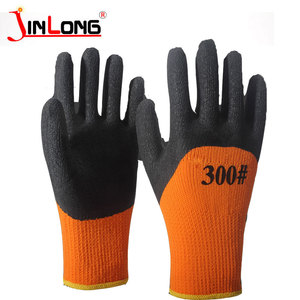 Guantes de Nailon 300# con Recubrimiento de Látex Espumado y Forro de Felpa Cepillada para Trabajo en Invierno - Product Image 4