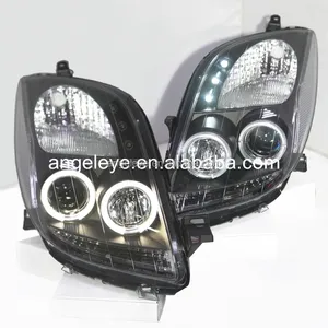 2006-2010 année pour TOYOTA Yaris LED Angel Eyes Head Light avec lentille de projecteur