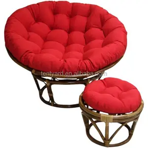 whole sale rattan papasan swivel swing chair round cushion