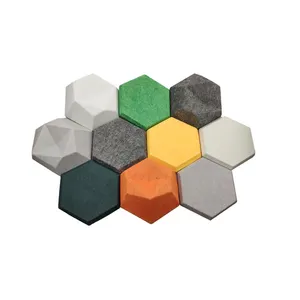 Leeyinモダンデザイン3D六角形音響壁装飾ペット六角形ポリエステル音響パネル