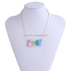 الصيف الساخن بيع الكريستال الكوارتز <span class=keywords><strong>Druzy</strong></span> بار قلادة المختنق قلادة - Product Image 4