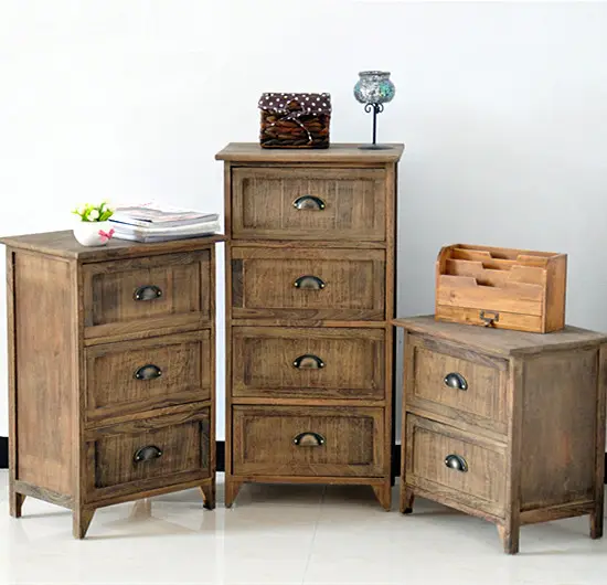 Muebles para el hogar recibir Arca de madera maciza 2 cajones de alto grado de al lado de almacenamiento de