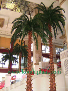 Palmera curvada artificial de coco sin macetas, caña de acero esmaltada para interiores recta - Product Image 6