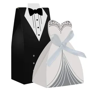 लक्जरी एहसान पैकेजिंग कागज कार्ड बोर्ड शादी एहसान कैंडी उपहार निमंत्रण बॉक्स