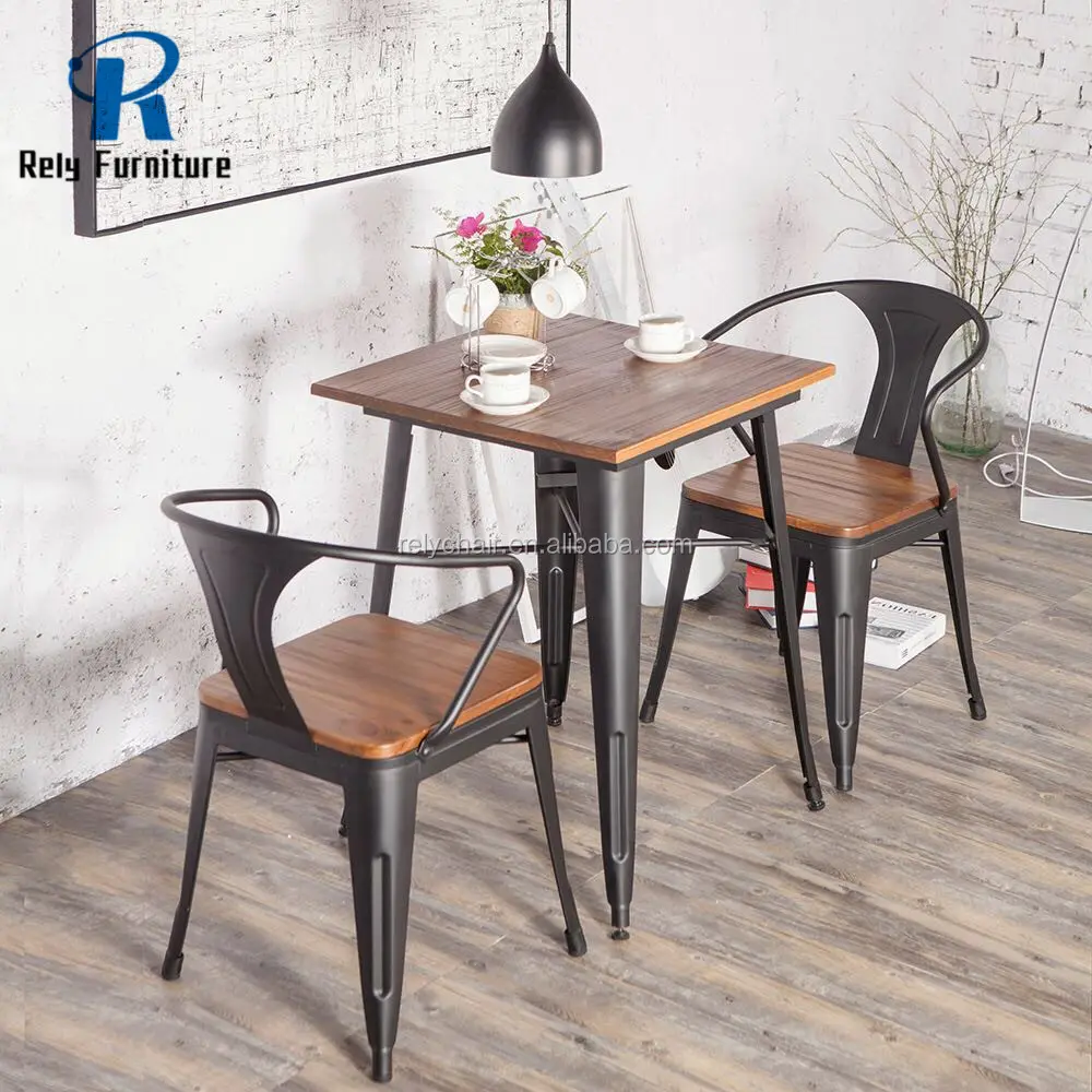 Good selling best price cheap dining wrought iron steel metal industrial vintage antique cafe bistro restaurant table and chair