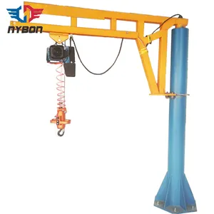 Floor Mounted Column Swing Arm Jib Crane For Steel Plate Lifting
