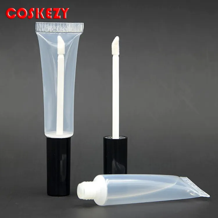 Al por mayor 15 ml tubos de labios bálsamo Squeezable vacío brillo botella contenedor, vacío de plástico transparente lápiz labial 15 ml tubo