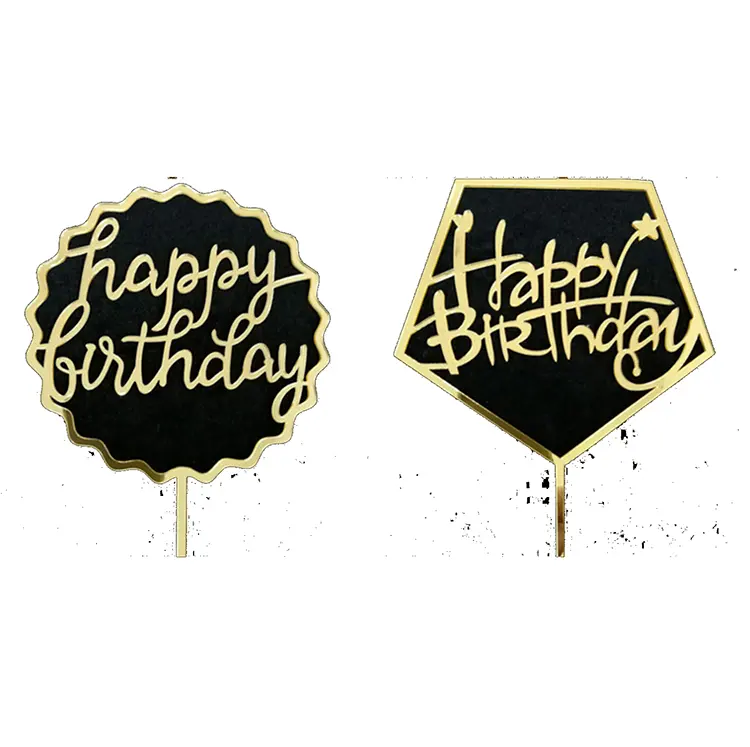 Kleine Hoeveelheid Happy Birthday Party Cake Topper Bruidstaart Kaart Geplaatst Decoratie Taart Kaart