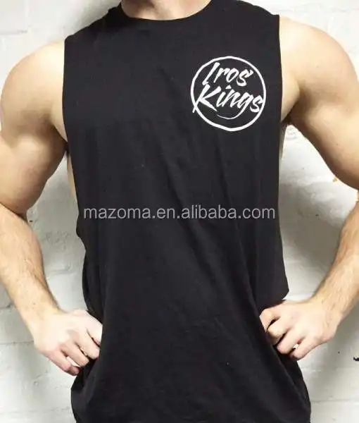 Camiseta sem manga masculina cortada off fitness, para treino, academia