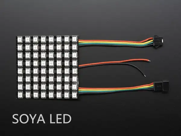 Matrice de points LED RGB, Flexible, 8x8 apa102/apa102c, 2018