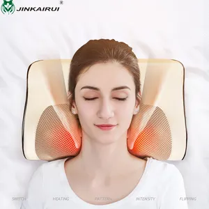 Almohada de masaje Shiatsu, masajeador de cuello y espalda, almohada de masaje eléctrico con calor